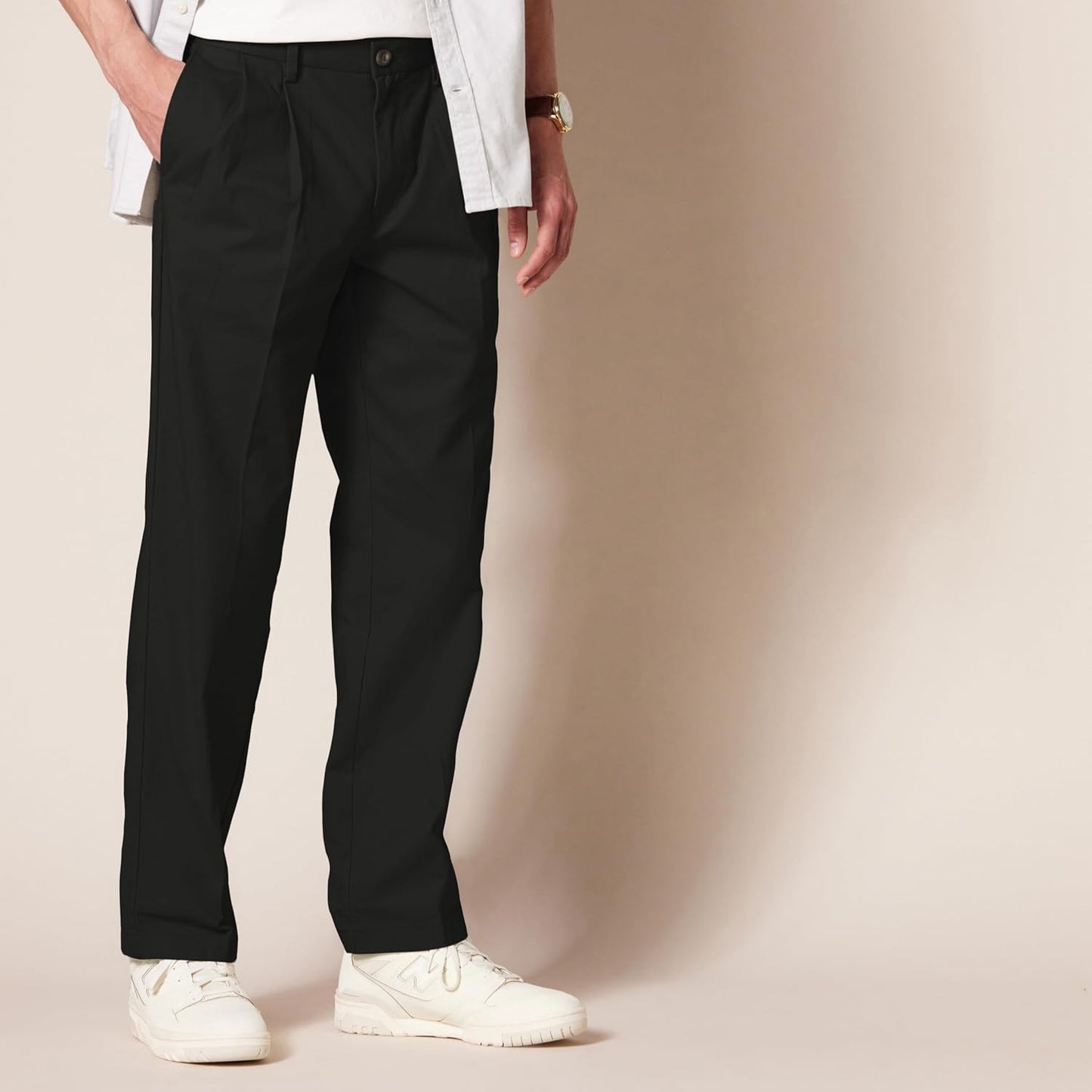 Men'S Classic-Fit Wrinkle-Resistant Pleated Chino Trousers (Available in Big & Tall)