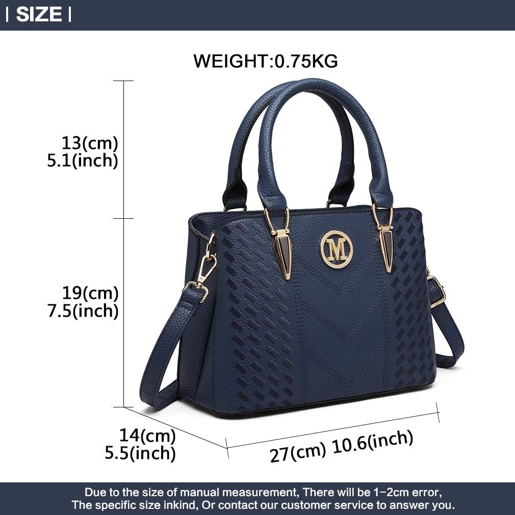 Handbag for Women, Woven and Chevron Pattern, M Logo on the Front, Top Handle or Shoulder Bag