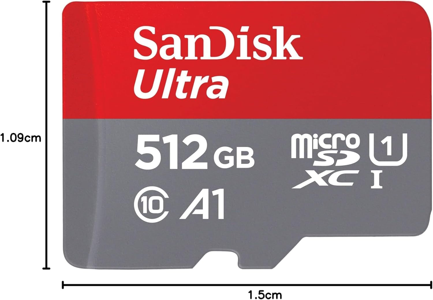 512GB Ultra Microsdxc Card + SD Adapter, Memory Card Full HD, up to 150 Mb/S, for Smartphones and Tablets, with A1 App Performance, UHS-I, Class 10, U1