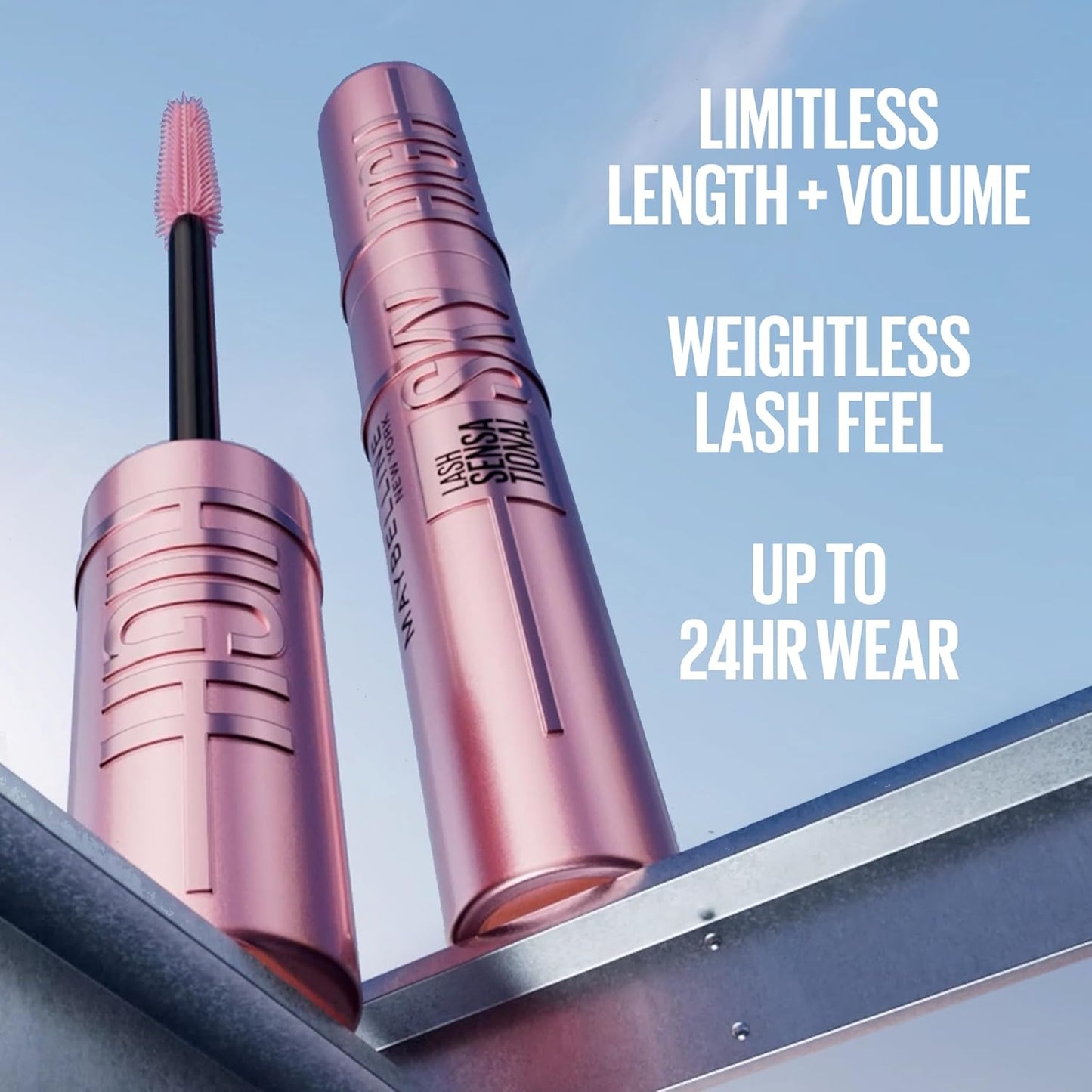 Mascara, Lash Sensational Sky High Volumizing & Thickening, Eyelash Lengthening, Flake-Free Formula, Waterproof Mascara, Full Volume Mascara, Colour: Black
