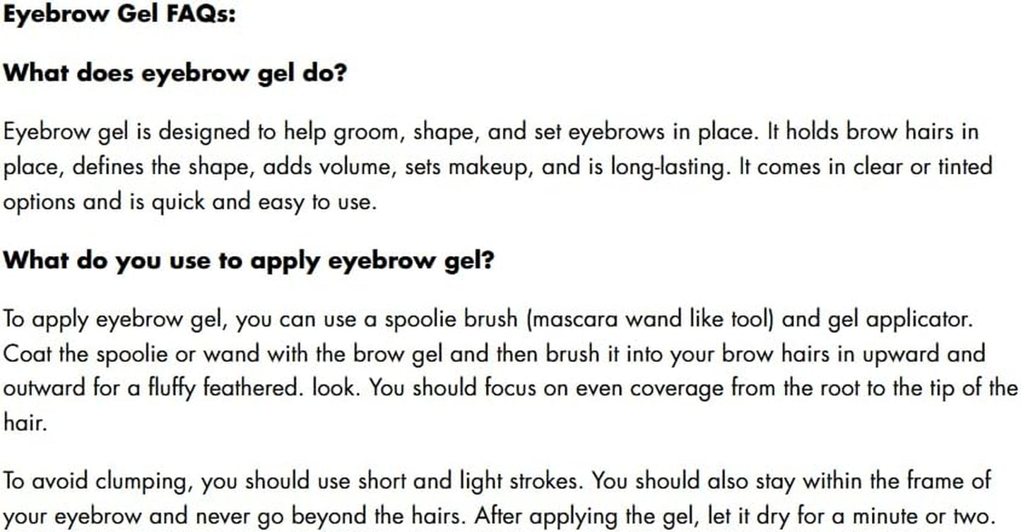 Brow Lift, Clear Eyebrow Shaping Wax for Holding Brows in Place, Creates a Fluffy Feathered Look