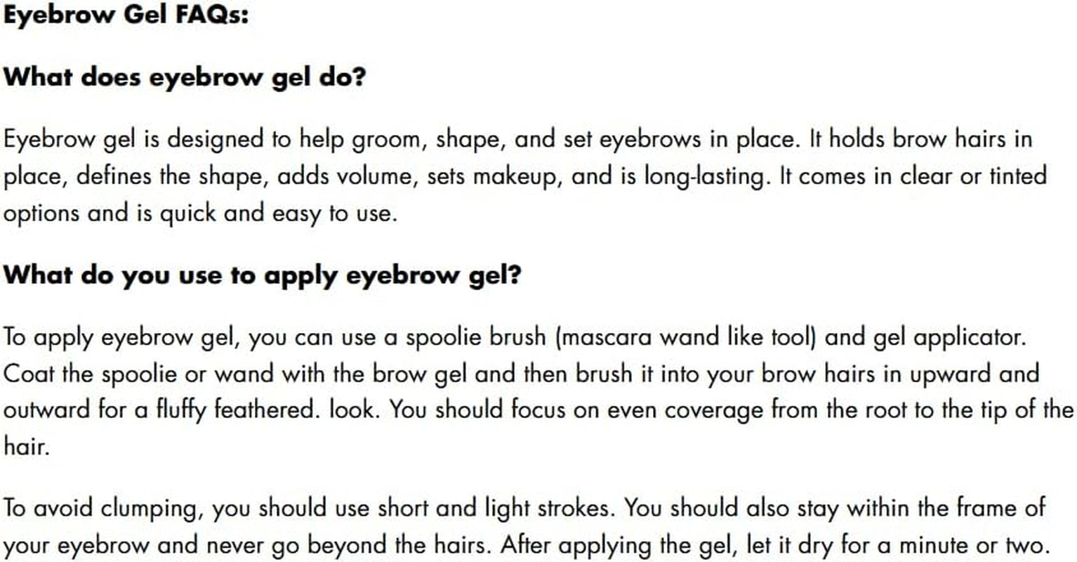 Brow Lift, Clear Eyebrow Shaping Wax for Holding Brows in Place, Creates a Fluffy Feathered Look