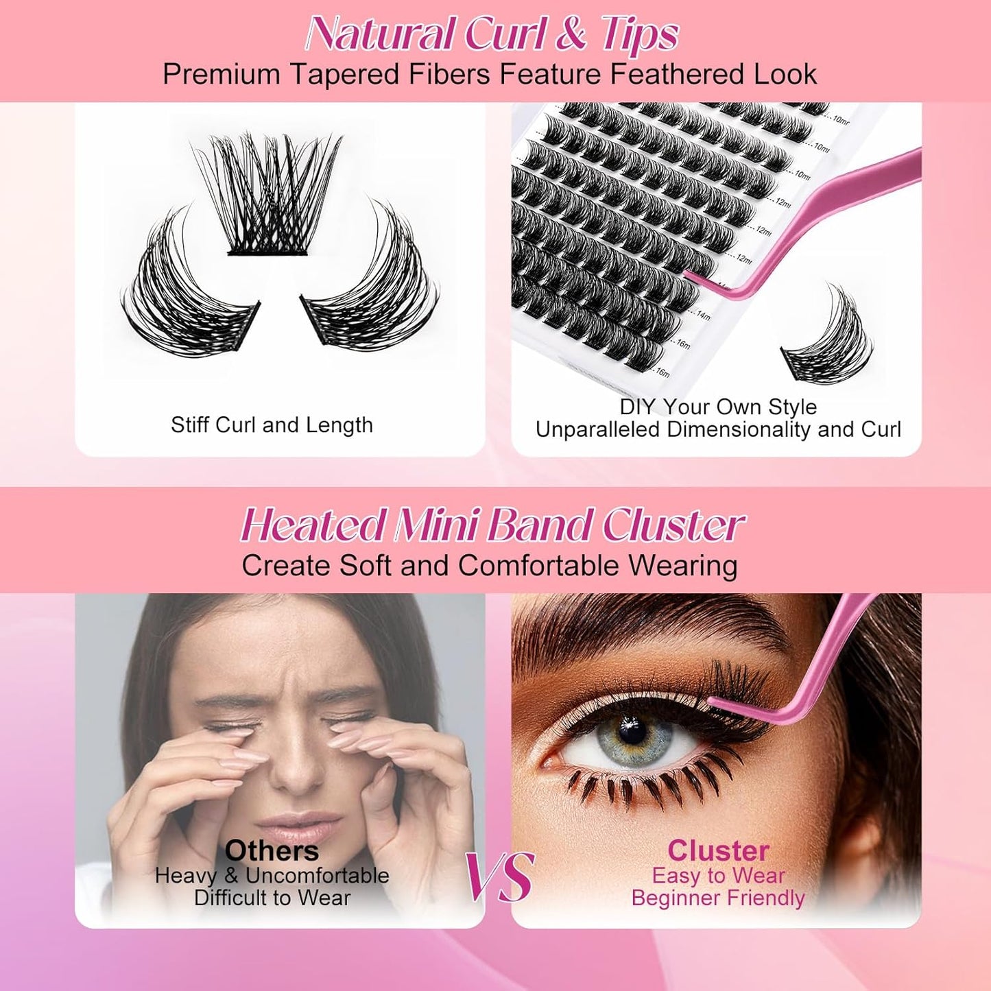 Lash 120Pcs 0.07Mm D Curl 8-16Mm 40D Mixed Trays Customizable DIY Eyelash Extensions for Beginners