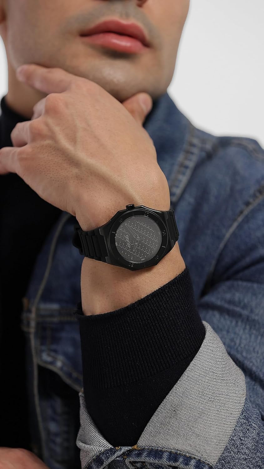 HUGO Three Hand Quartz Movement Watch for Men #Grail Light Collection with Black Silicone Bracelet - 1530396