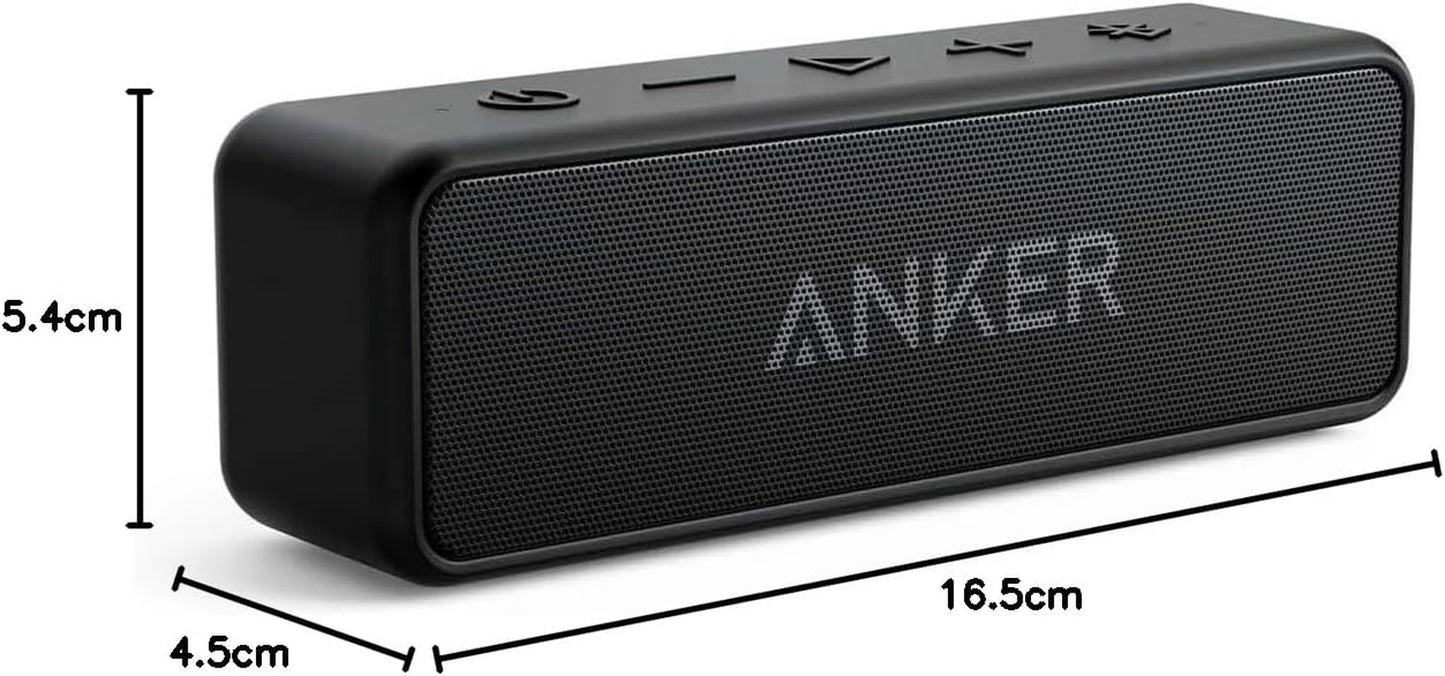 Soundcore 2 Portable Bluetooth Speaker with 12W Stereo Sound, Bassup, IPX7 Waterproof, 24-Hour Playtime, Wireless Stereo Pairing, Speaker for Home, Outdoors, Travel (Black)