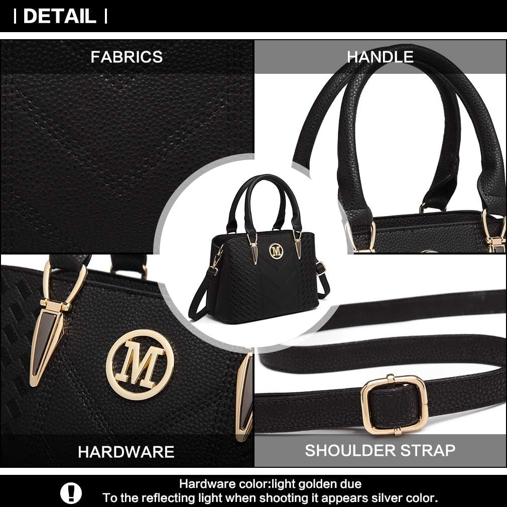 Handbag for Women, Woven and Chevron Pattern, M Logo on the Front, Top Handle or Shoulder Bag