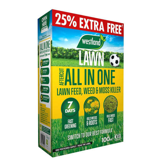 Aftercut All in One Lawn Feed, Weed & Moss Killer 80M2+25% Extra Free Box UK