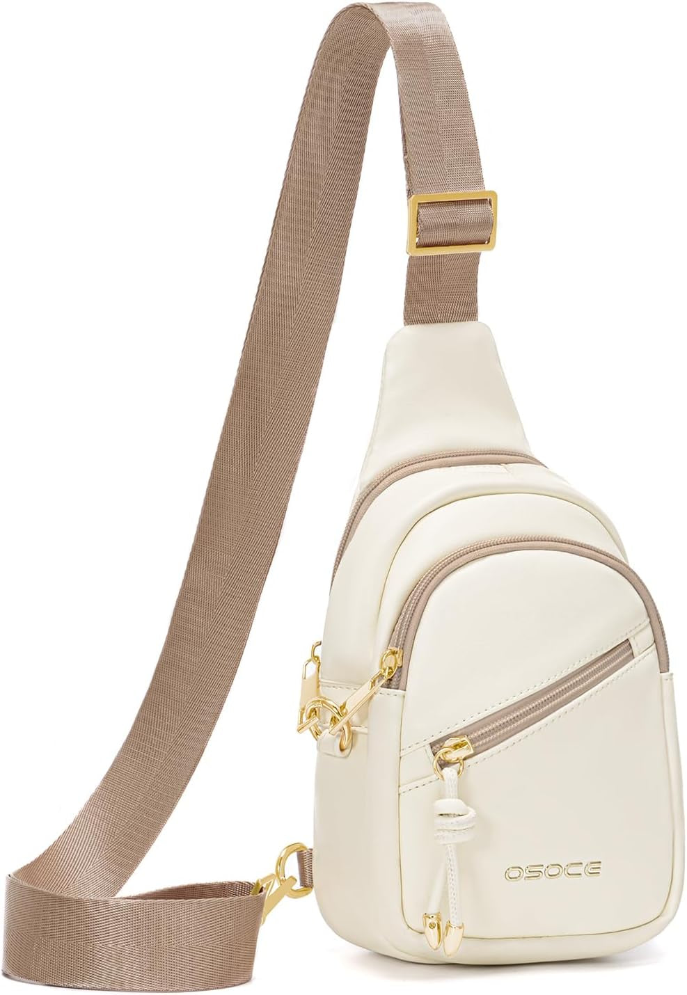 Crossbody Bag with Anti-Theft Crossbody Bag Women Rfld Pocket, Small Shoulder Bag with Anti-Theft Zipper Clips, Adjustable Strap, Perfect for Shopping and Travel（White）