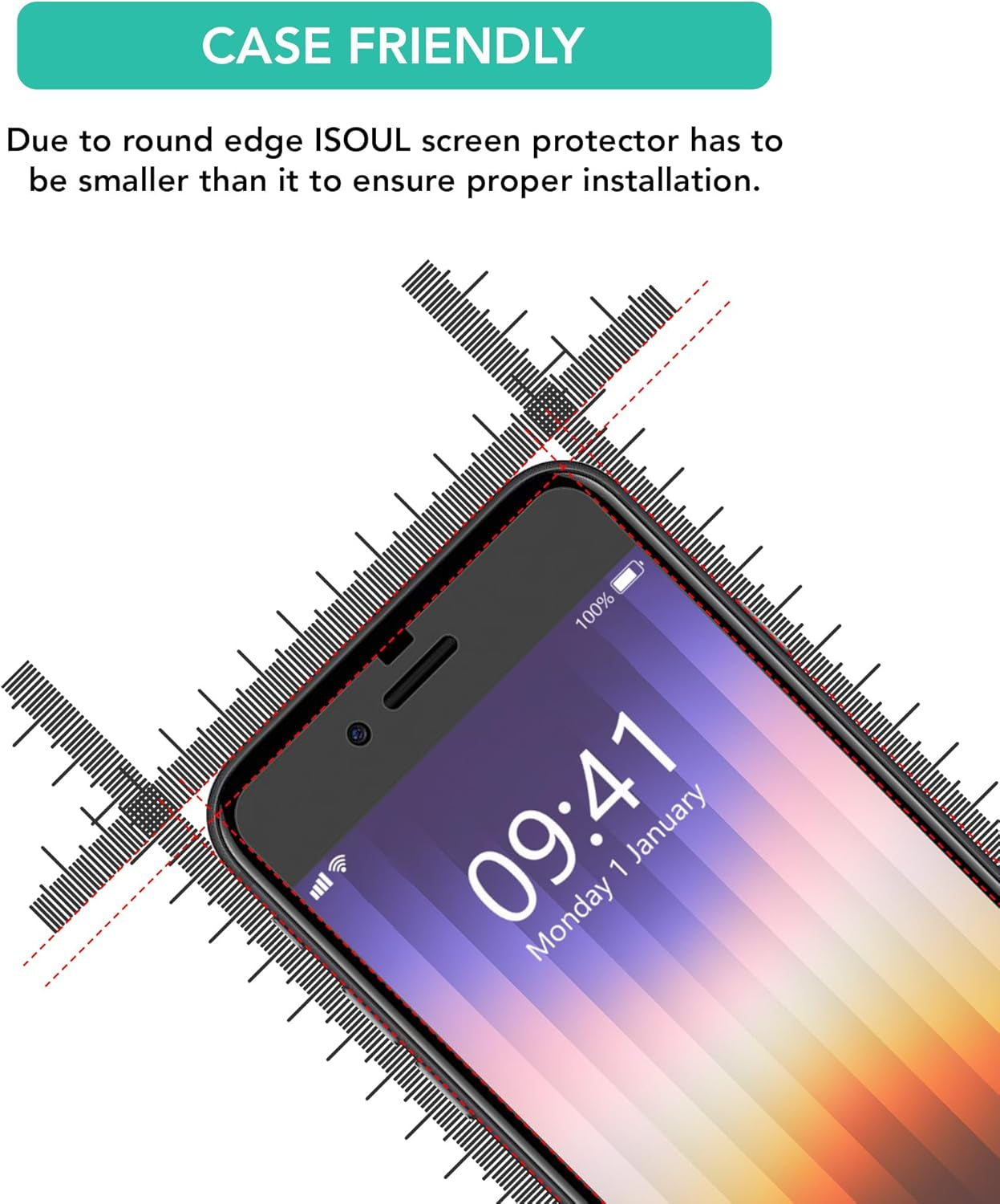 4-Pack Screen Protector for Iphone SE 3/2 (2022/2020 Edition), Tempered Glass Iphone 8/7, 6S/6, 4.7-Inch Tempered Glass Film [Ultra HD] [3D Touch] [Case Friendly] [Lifetime Replacement Support]