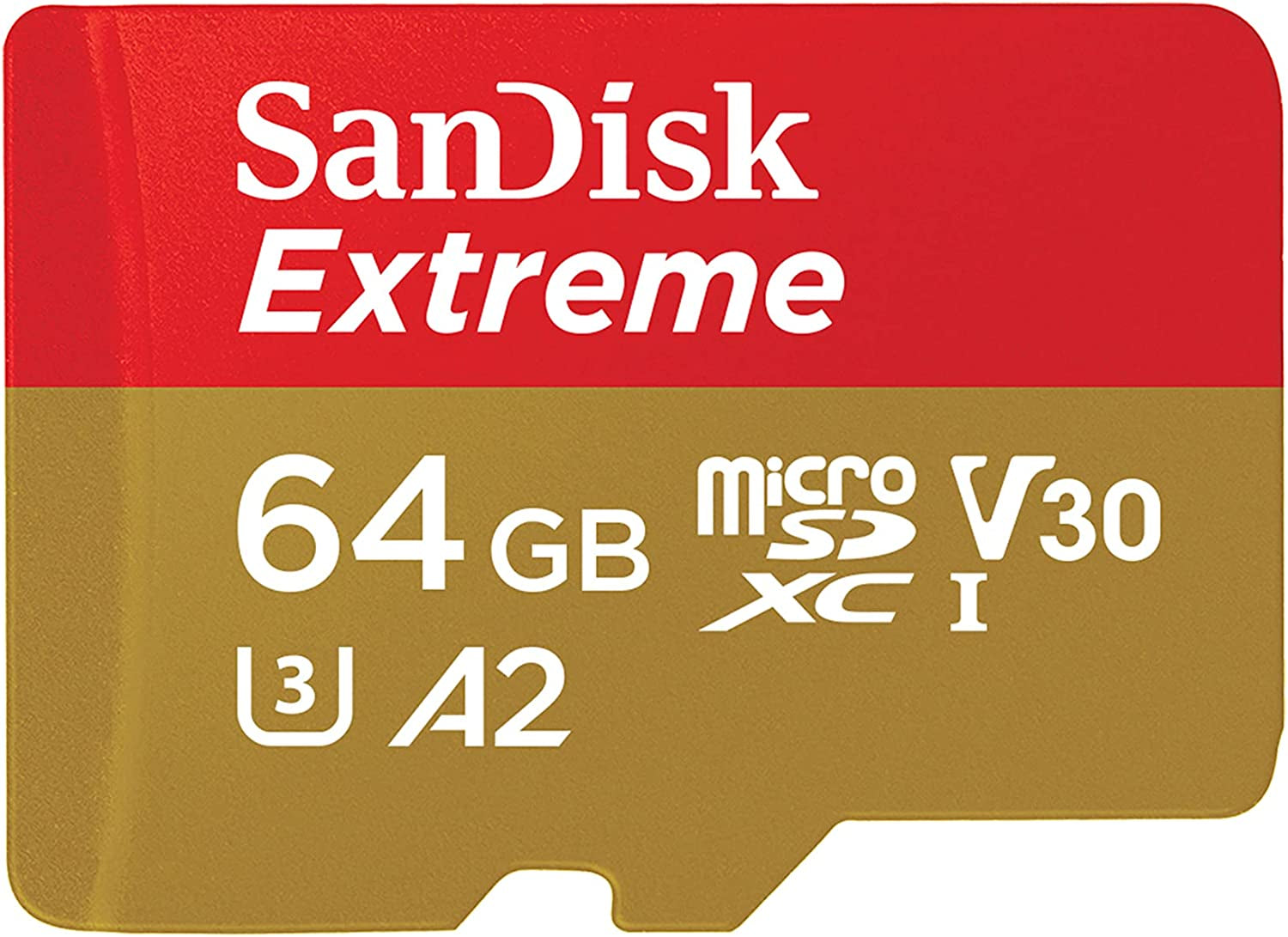 Extreme Microsdxc Card 64GB +SD Adapter (Microsd Card for Smartphones, Action Cameras, Drones, V30, up to 170 Mb/S,  Quickflow Technology, Rescuepro Deluxe, UHS-I, 4K, V30, A2, C10, U3)
