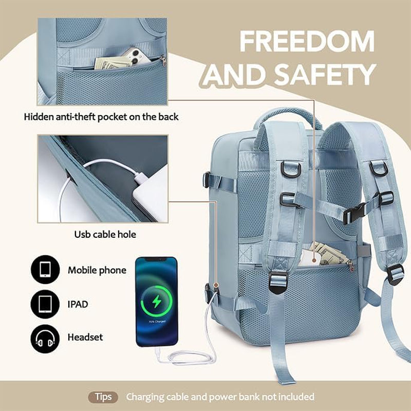 for Ryanair Cabin Bags 40X30X20, Travel Backpack Womens Underseat Cabin Bag Small Hand Luggage Bag Carry-Ons Backpack Flight Bag with Bottle Holder