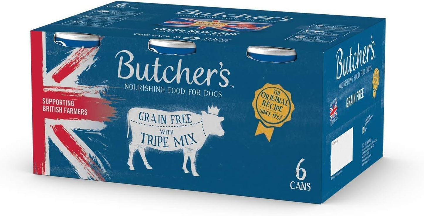 Wet Dog Food Tin Cans Grain Free Tripe Mix 9.6Kg (24 X 400G)