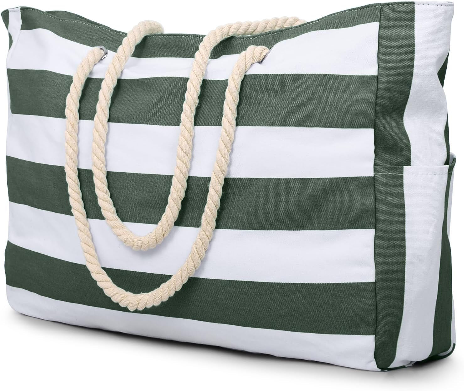 Beach Bag Large Waterproof Beach Tote Bags with Zip and Rope Handle Summer Holiday Essentials Shoulder Handbags for Travel Shopping Pool Gym Picnic