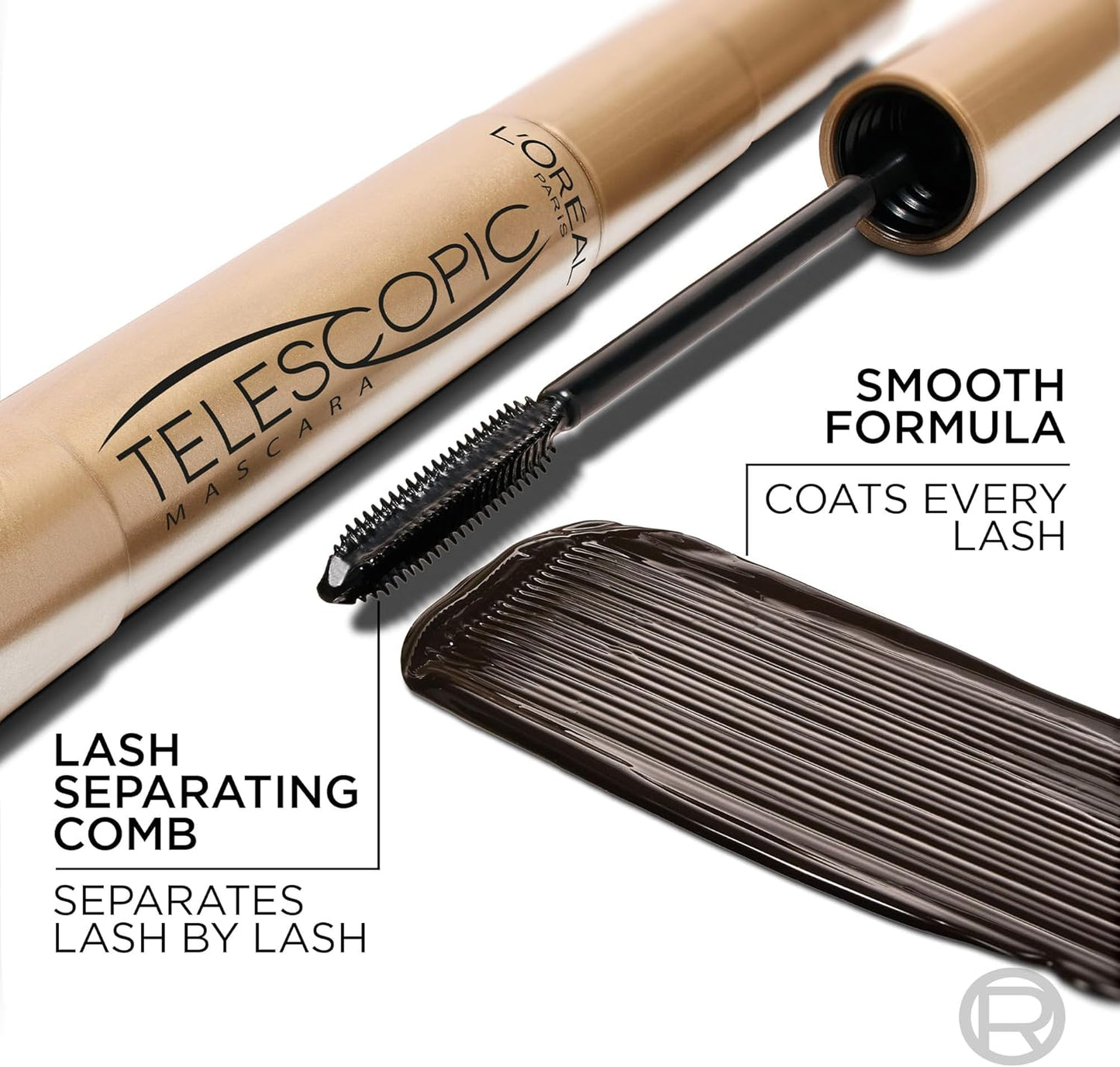 Paris Mascara, Telescopic Original Mascara to Achieve Dramatic Length & Definition, up to +71% Lengthening Effect, Smudge-Resistant and Long-Wearing Formula for up to 36H Wear, 8Ml