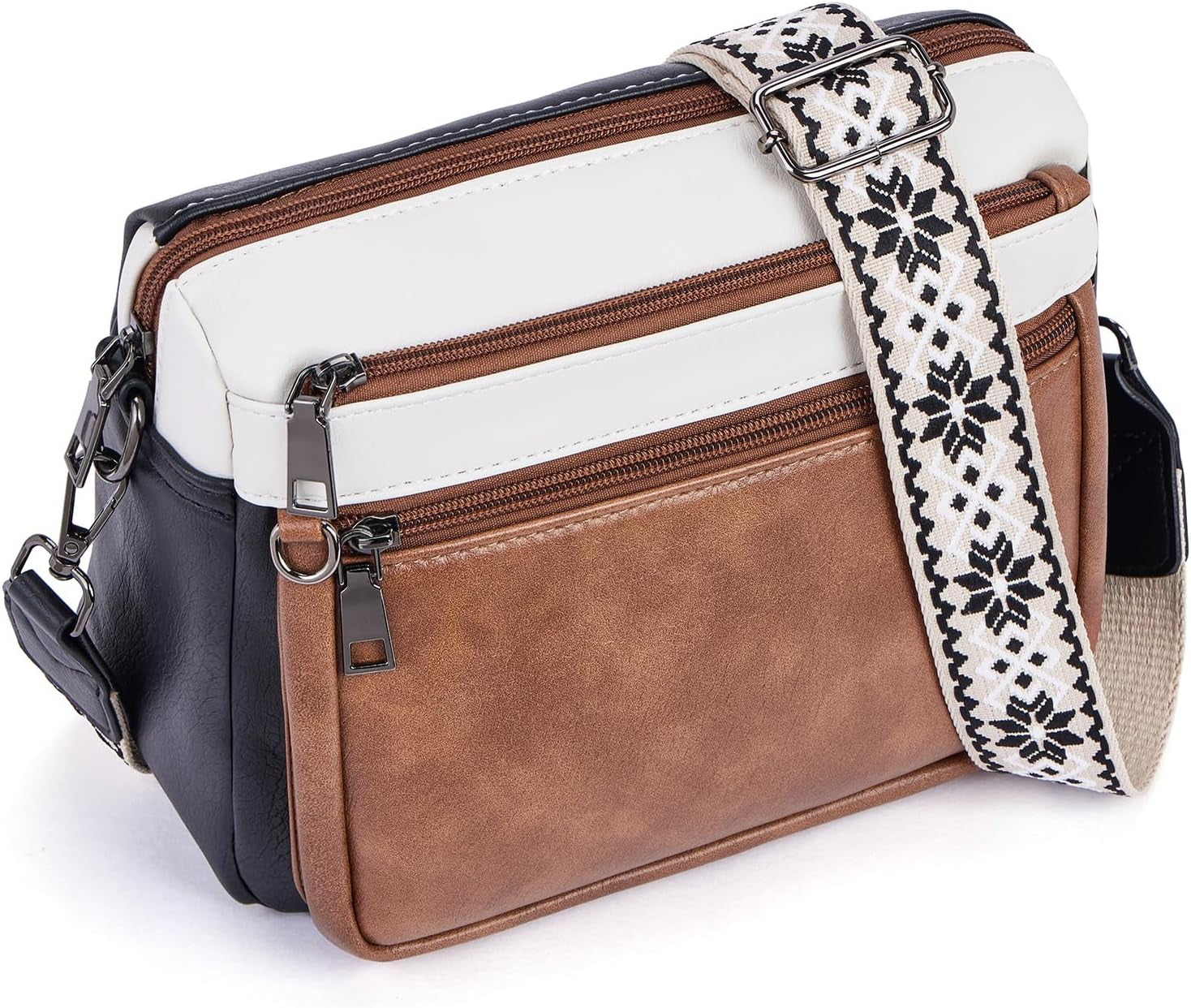 Cross Body Bag Women,Crossbody Bags for Ladies,Pu Leather Medium Shoulder Handbags Built in Wallet Adjustable Wide Shoulder Straps