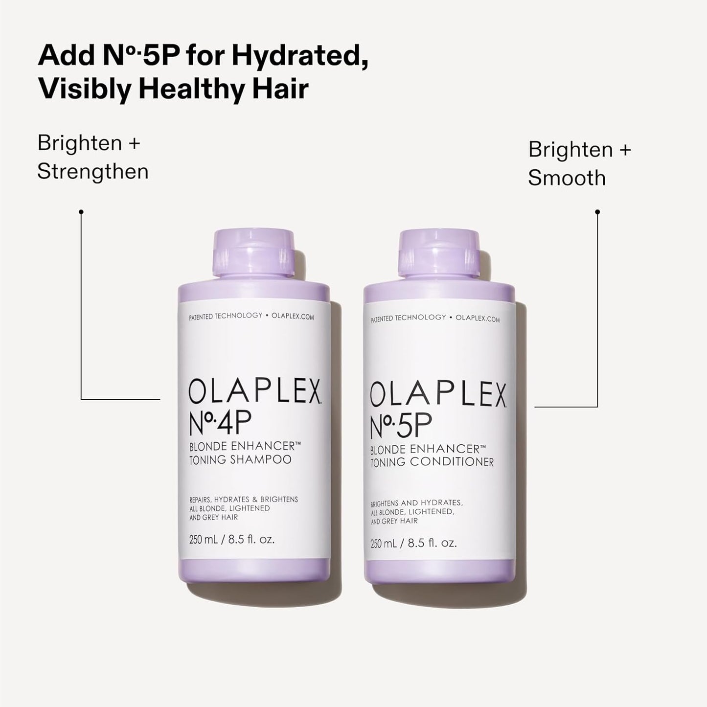 Nº.4P Blonde Enhancer Purple Toning Shampoo: Neutralizes Brassiness & Strengthen | Repairs Damages & Hydrates Hair | for Coily, Curly, Straight, and Wavy, 250 Ml / 8.5 Fl. Oz.