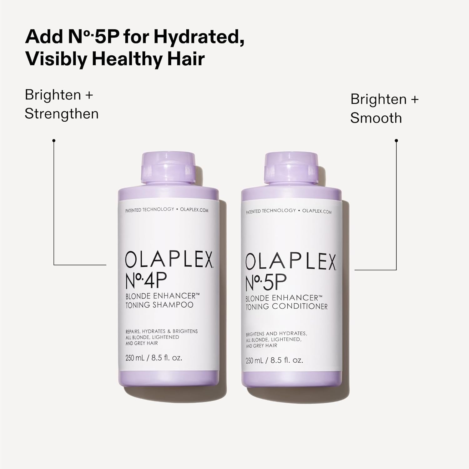 Nº.4P Blonde Enhancer Purple Toning Shampoo: Neutralizes Brassiness & Strengthen | Repairs Damages & Hydrates Hair | for Coily, Curly, Straight, and Wavy, 250 Ml / 8.5 Fl. Oz.