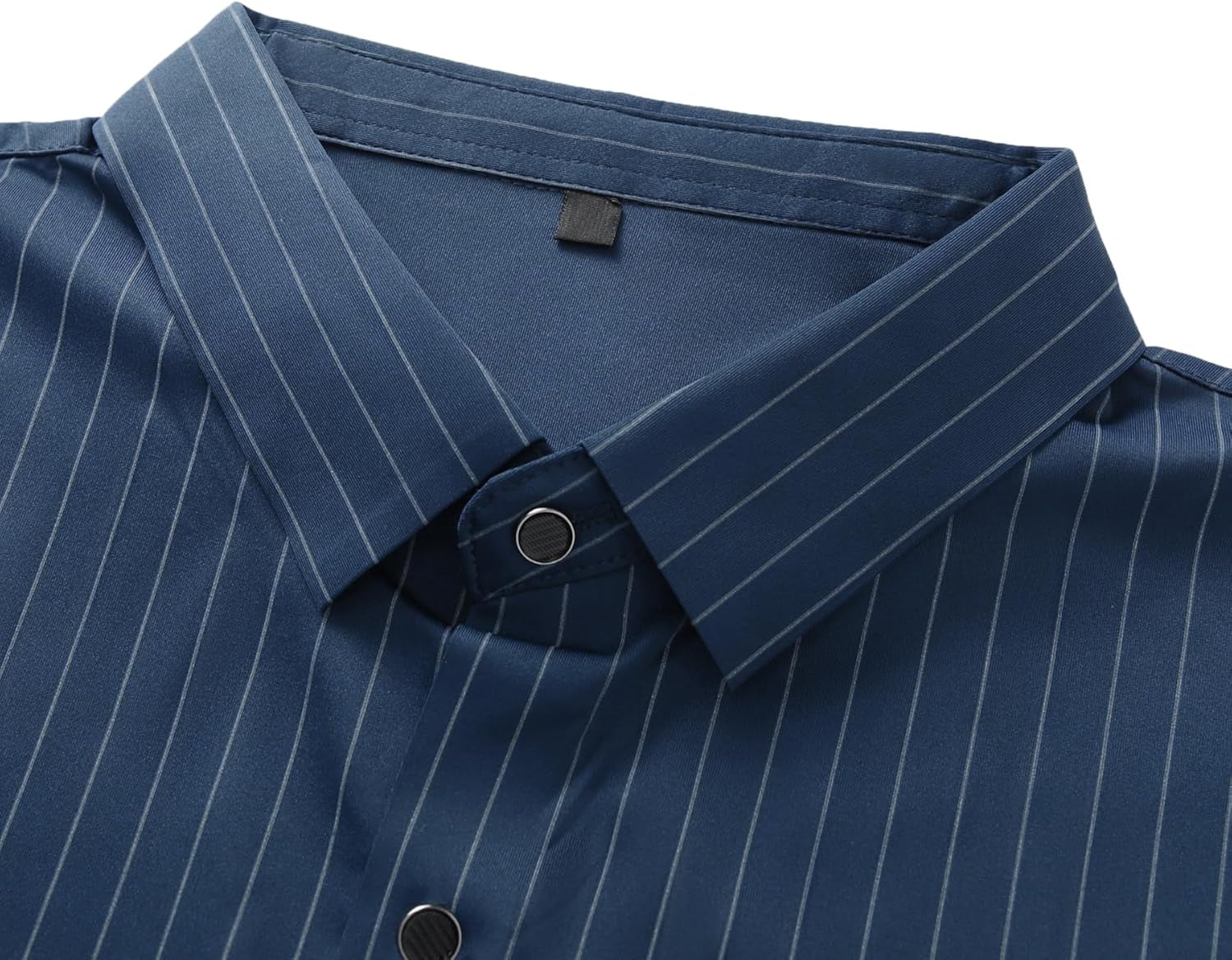 Mens Stretch Striped Shirt Long Sleeve Business Formal Button down Dress Shirt Classic Fit