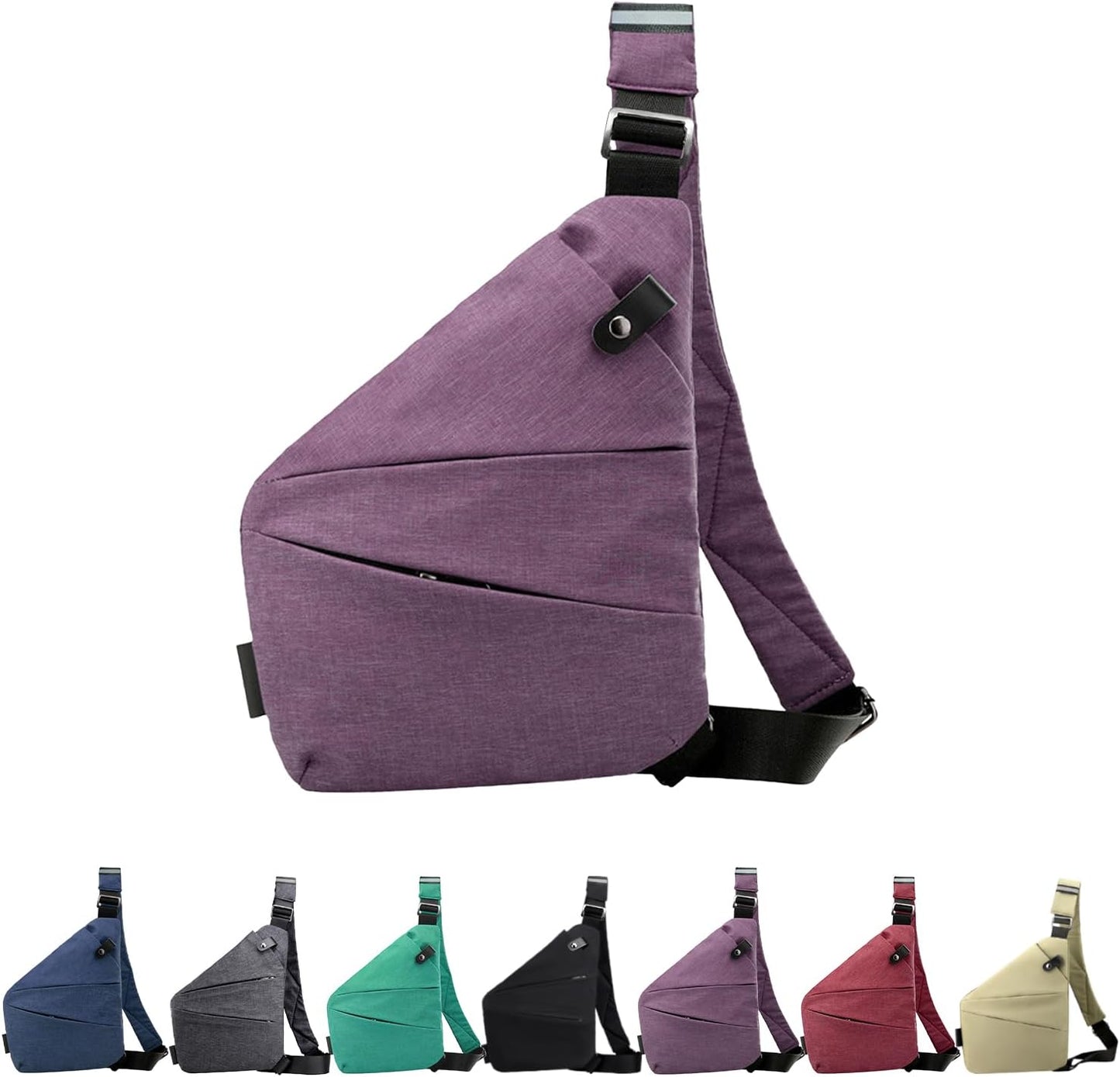 Anti Theft Crossbody Bag for Women Personal Flex Travel Bag Anti-Theft Cross Body Bag Sling Chest Bag for Men （Black）