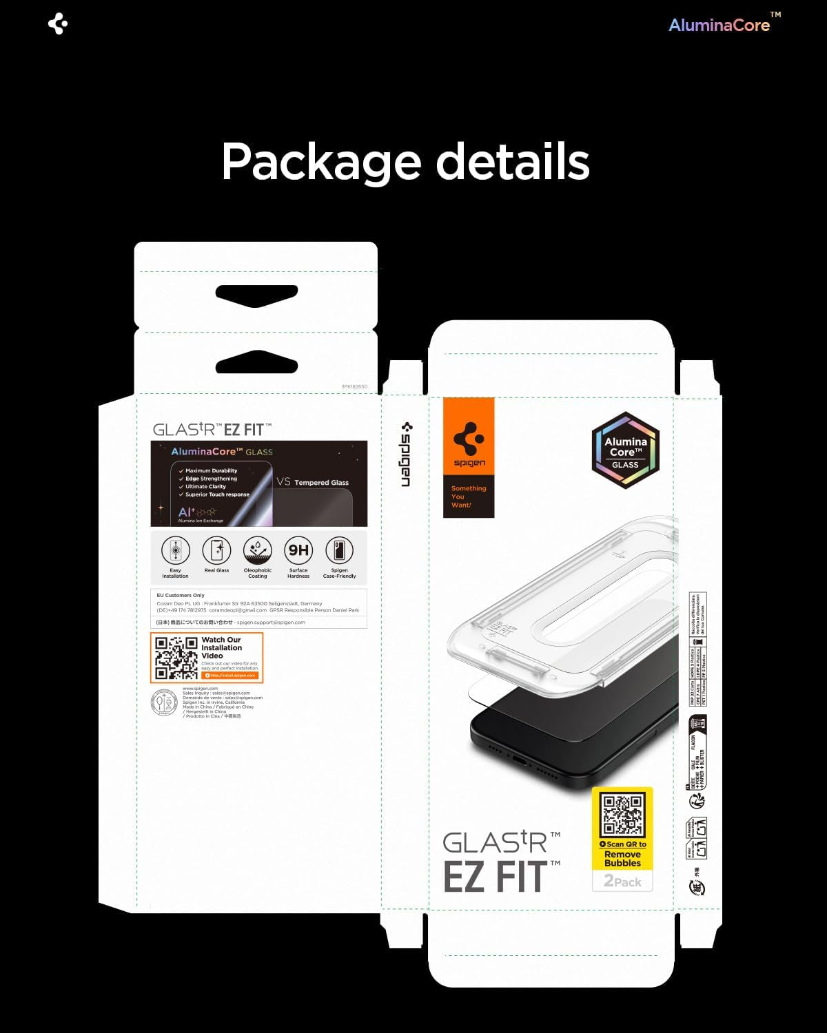 Glas.Tr EZ Fit Tempered Glass Screen Protector for Iphone 17 Pro / 17, Iphone 16 Pro - 2 Pack