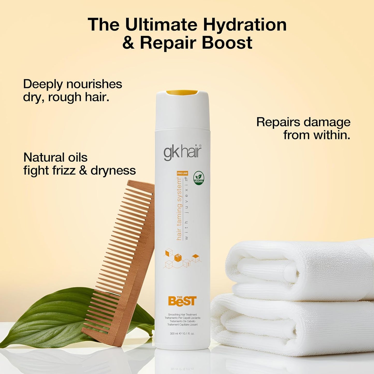 Global Keratin the Best (10.1 Fl Oz/300Ml) Smoothing Keratin Hair Treatment - Professional Brazilian Complex Blowout Straightening for Silky Smooth & Frizz Free Hair