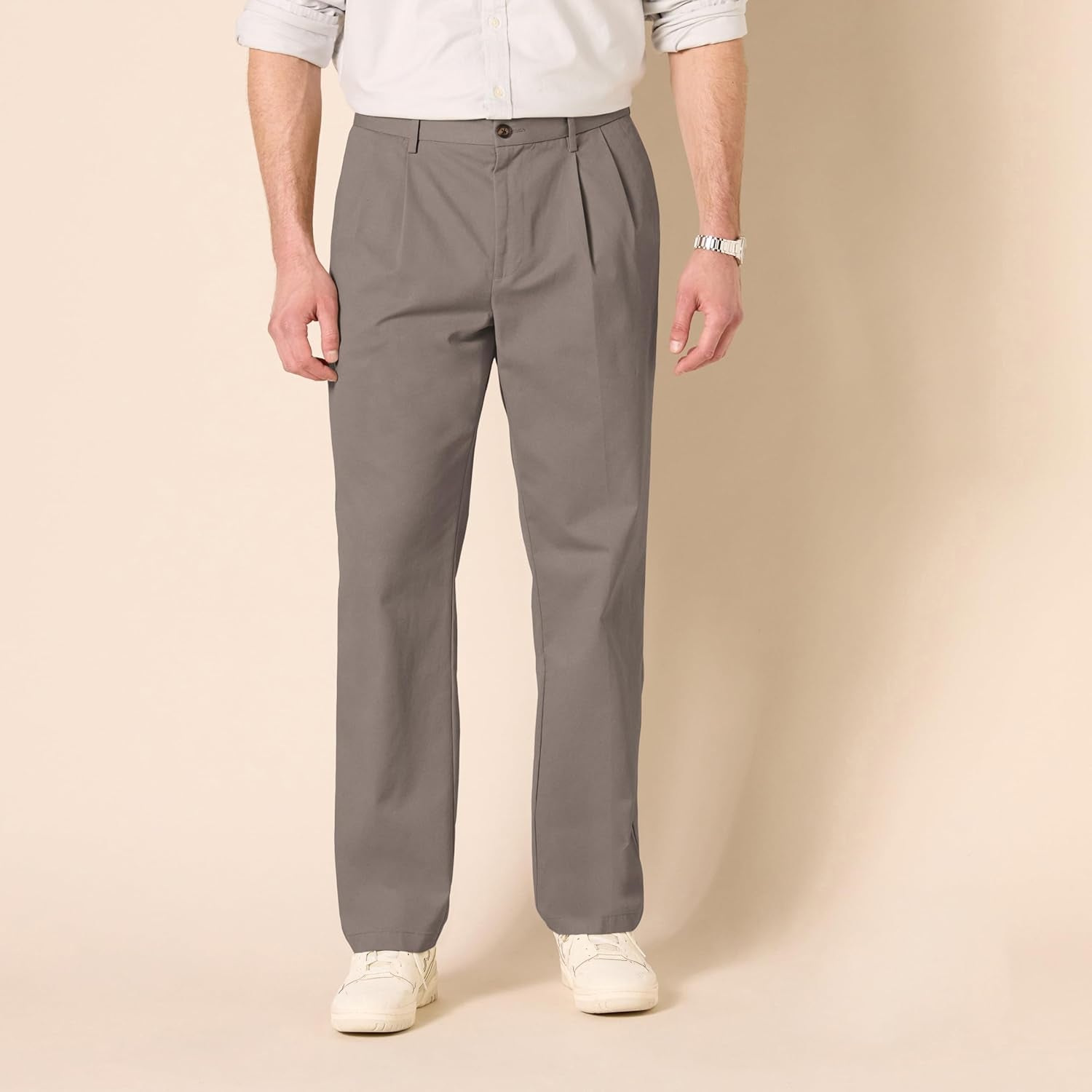 Men'S Classic-Fit Wrinkle-Resistant Pleated Chino Trousers (Available in Big & Tall)