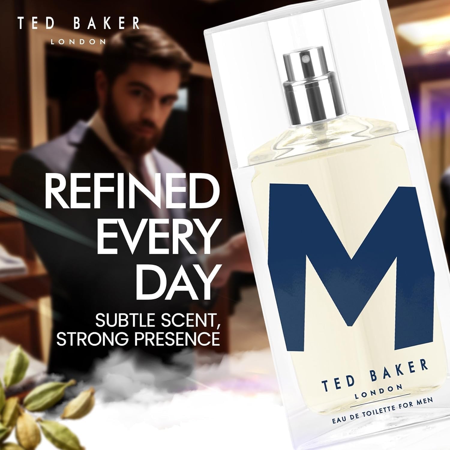 M Eau De Toilette Men'S Fragrance Fresh Citrus Spicy Scent with Mandarin, Bergamot, Black Pepper, Amber Vetiver Musk Long Lasting EDT Spray for Men & Teens 2.5 Fl Oz / 75Ml