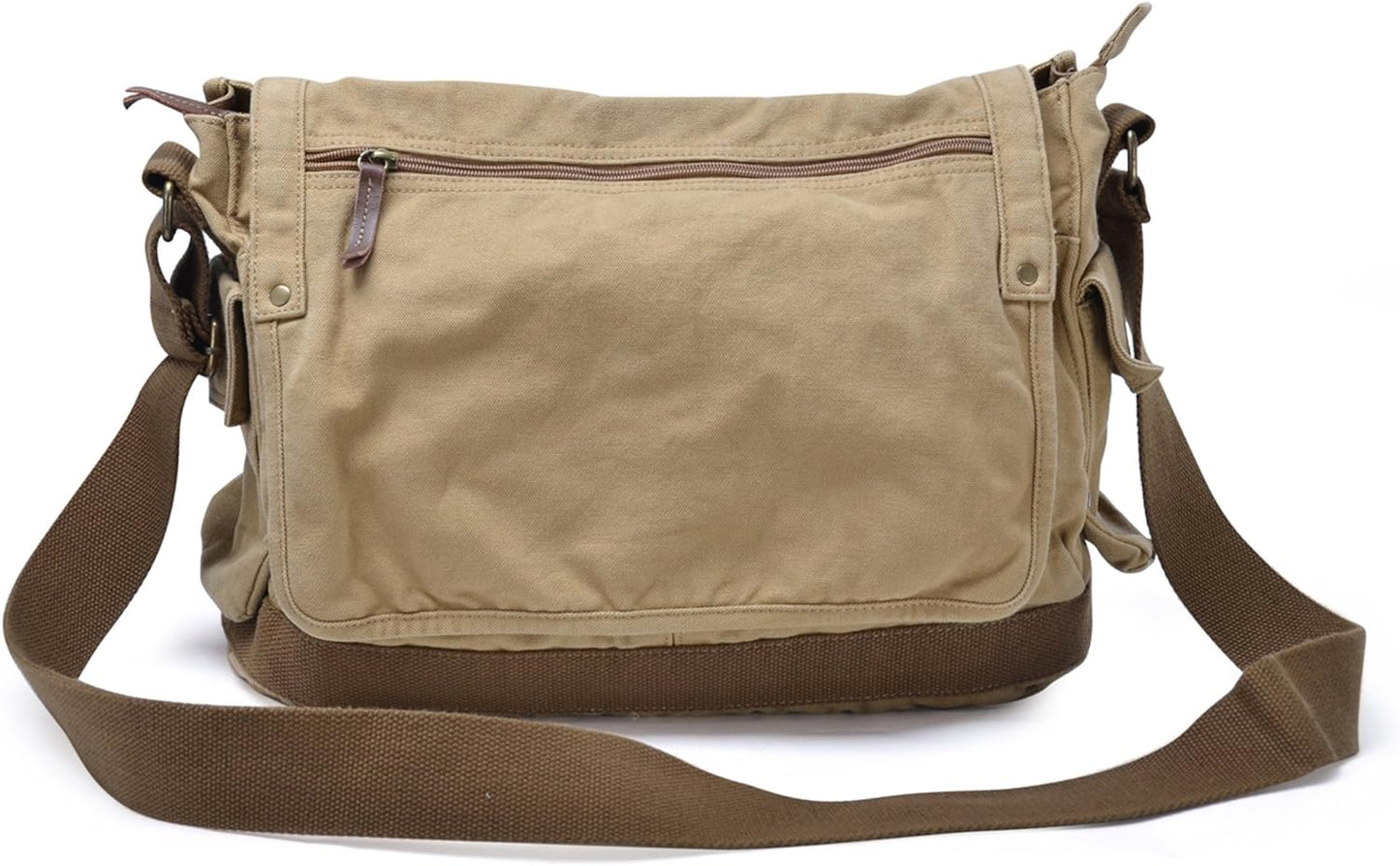 Canvas Shoulder Bag - Vintage Cross Body Messenger Bag Mens Satchel 15.6"