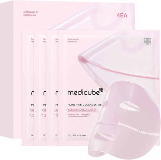 Jelly Gel Mask with Salmon DNA PDRN Pink Collagen | Overnight Face Mask for Glass Glow Skin | Elasticity, Hydrating, Firming and Moisturizing | Korean Skincare, 28G X 4Ea