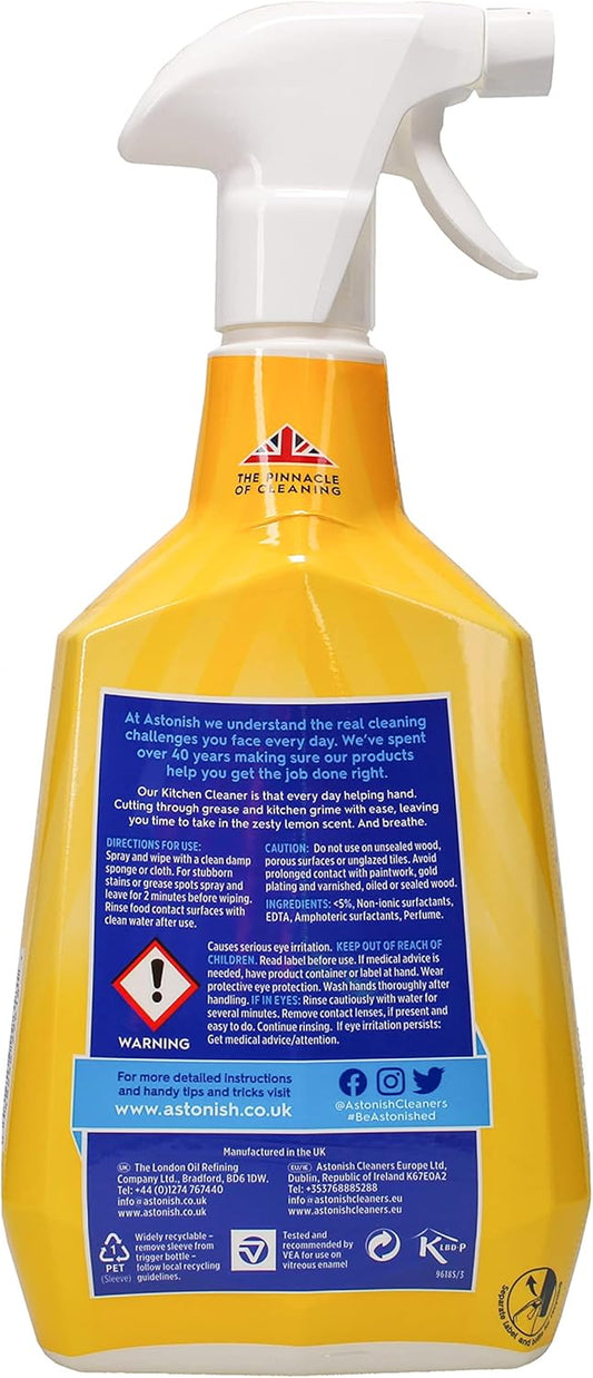 Kitchen Cleaner, Vegan and Cruelty Free and Blended with Natural Oils, Zesty Lemon, 750Ml