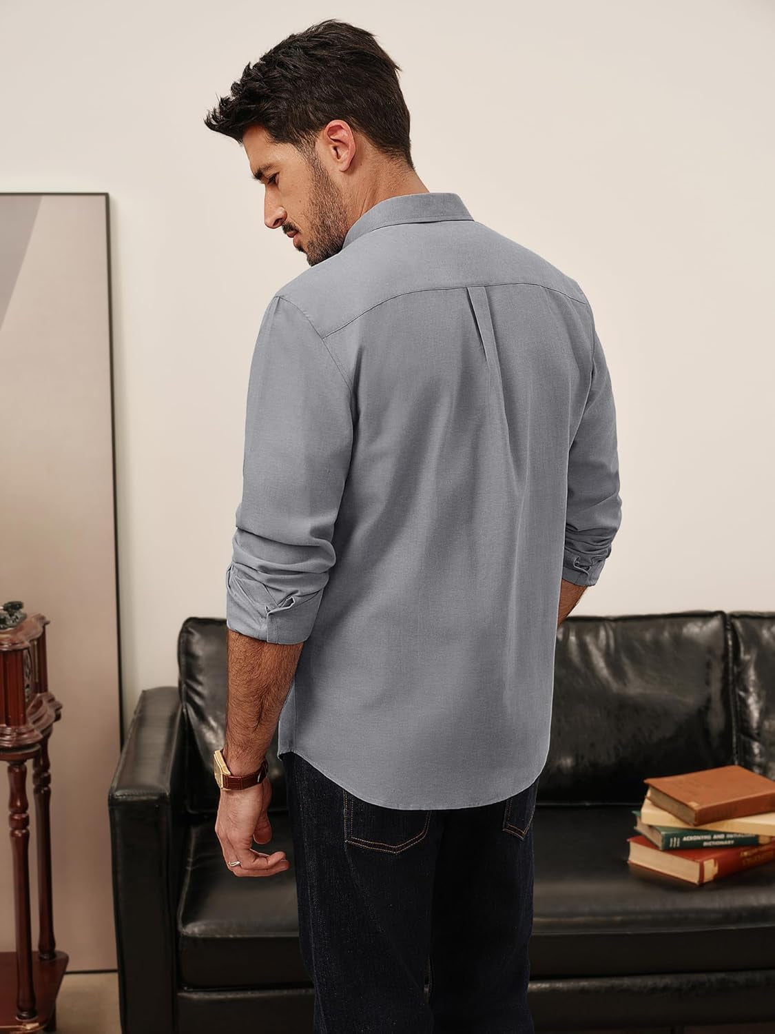 Mens Shirts Long Sleeve Button down Oxford Shirts with Pocket