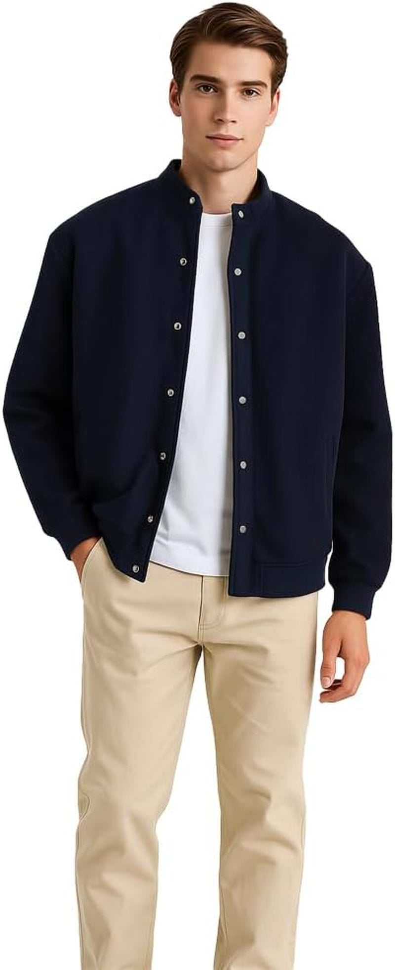 Regular Fit Long Sleeve Button down Collar Oxford Shirt for Men