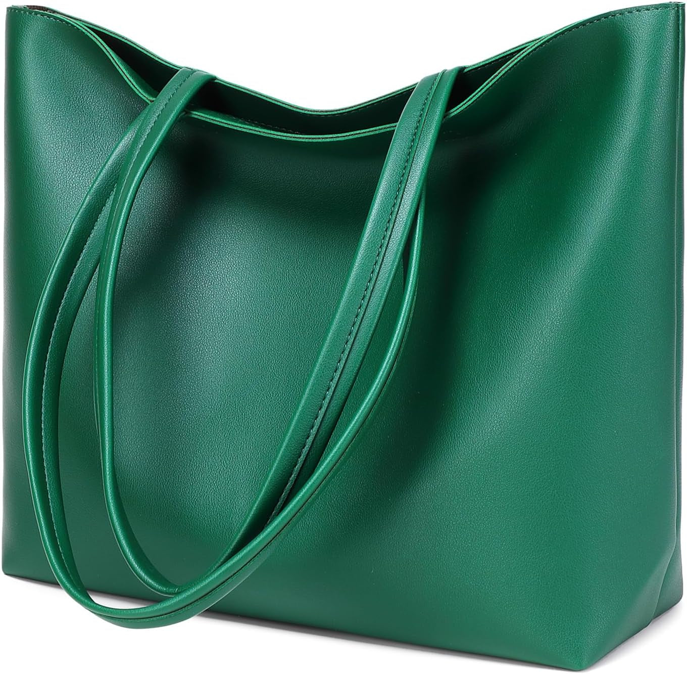 Ladies Tote Bags Simple PU Leather Handbags Work School Shopping Bags for Women with Zip and Inner Pocket