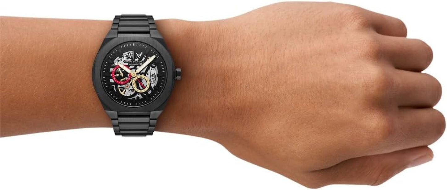 Armani Exchange Men'S 44MM Black Stainless Steel Watch, AX4196