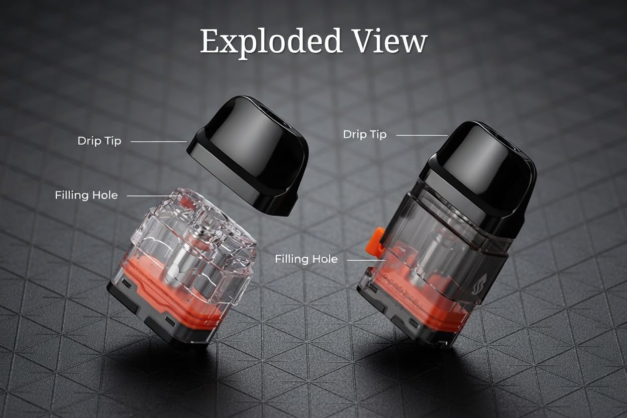 XROS Replacement Pods 0.6 Ohm [Pack of 4] - Upgraded Corex 2.0, Refillable, 2Ml Capacity, Top Fill, Compatible XROS5, XROS4, XROS3, XROSMINI5, XROSMINI4, XROSMINI3, No Nicotine No Liquid