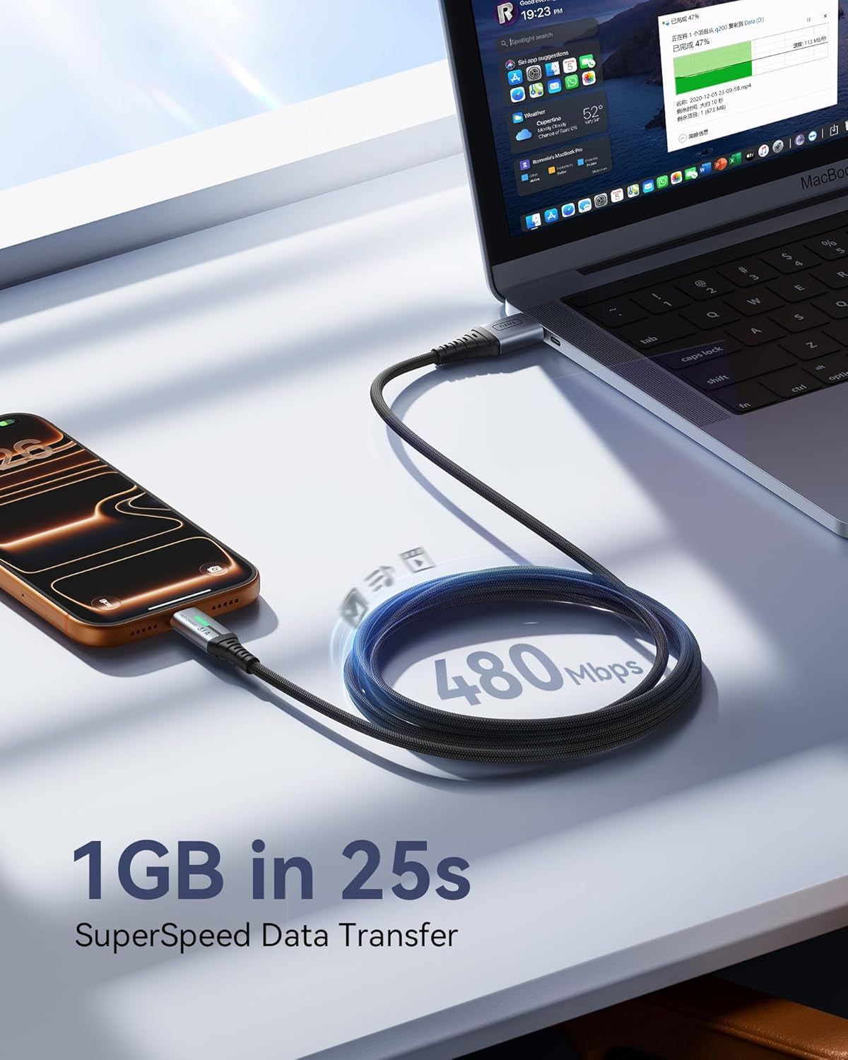 USB C Charger Cable, 2M Type C Cable Fast Charging, Braided USB a to USB-C Phone Charger Cable USBC for Iphone 17 16 15 Pro Max, Samsung Galaxy S25 S24 Ultra, Pixel 10, Ipad Air Switch Steam Etc.