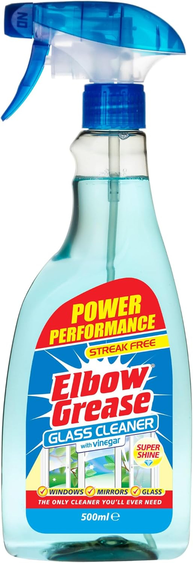 Glass Cleaner with Vinegar for Windows and Mirrors, 500 Ml - Window Cleaning Equipment (Pack of 1)