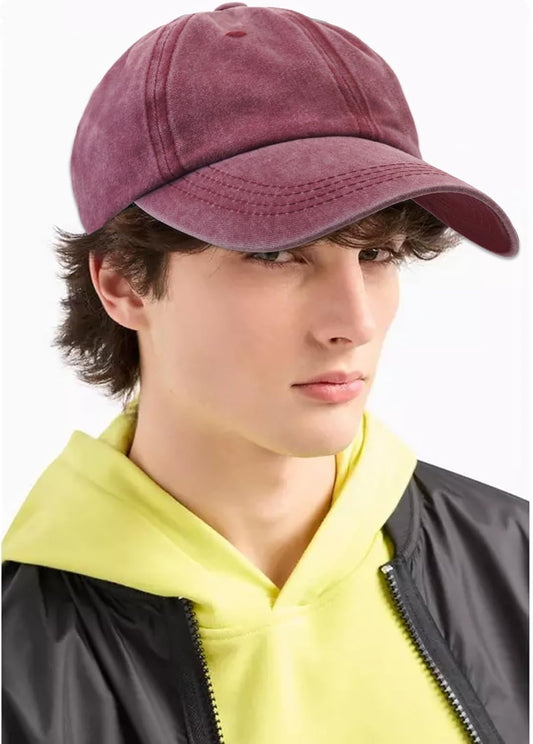 Vintage Baseball Cap for Men & Women Washed Cotton Adjustable Sports Hat, Breathable Unisex Cap for Outdoor, Running, Golf (54-60Cm)