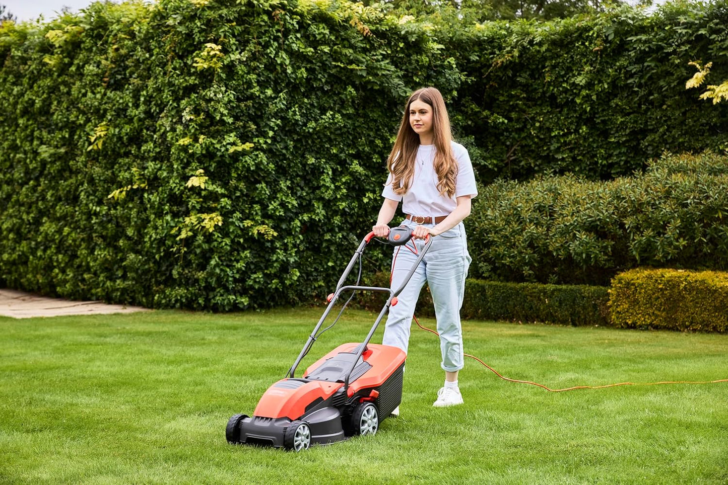 Speedi-Mo 360C Electric Wheeled Lawn Mower, 1500 W, Cutting Width 36 Cm, Orange/Black
