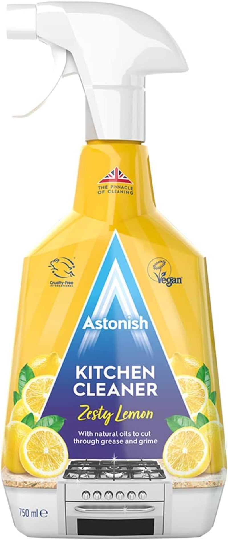 Kitchen Cleaner, Vegan and Cruelty Free and Blended with Natural Oils, Zesty Lemon, 750Ml