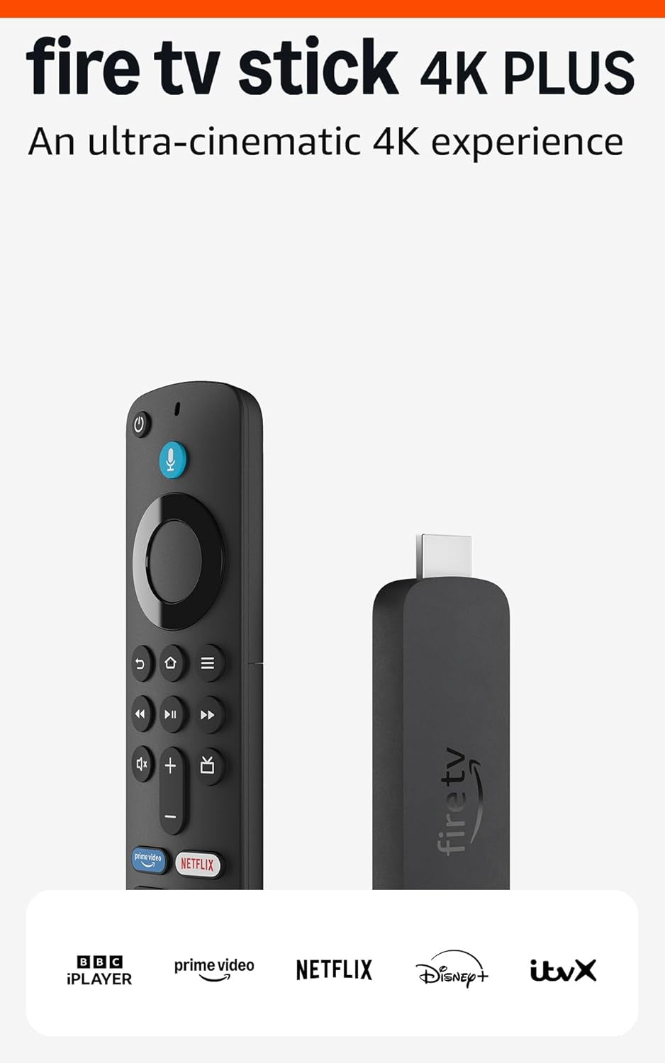 Fire TV Stick 4K plus Streaming Device, Supports Wi-Fi 6, Dolby Vision/Atmos, HDR10+, Find TV Programmes Faster with Alexa+