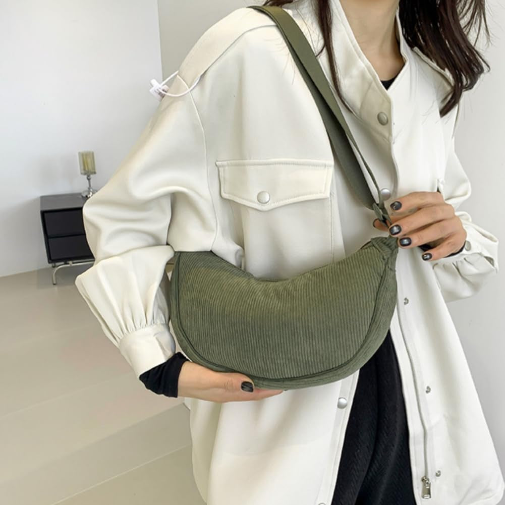 Crescent Bag, Nylon Dumpling Bag for Women, Hobos Crossbody Bag with Adjustable Strap, Women'S Casual Messenger Bag, Solid Color Chest Bag Shoulder Bag for Daily Use