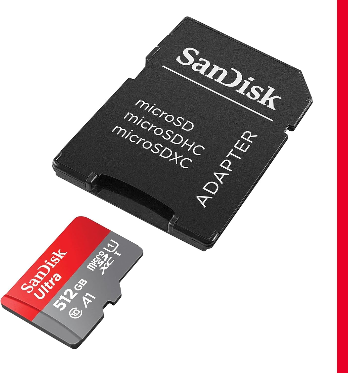 512GB Ultra Microsdxc Card + SD Adapter, Memory Card Full HD, up to 150 Mb/S, for Smartphones and Tablets, with A1 App Performance, UHS-I, Class 10, U1