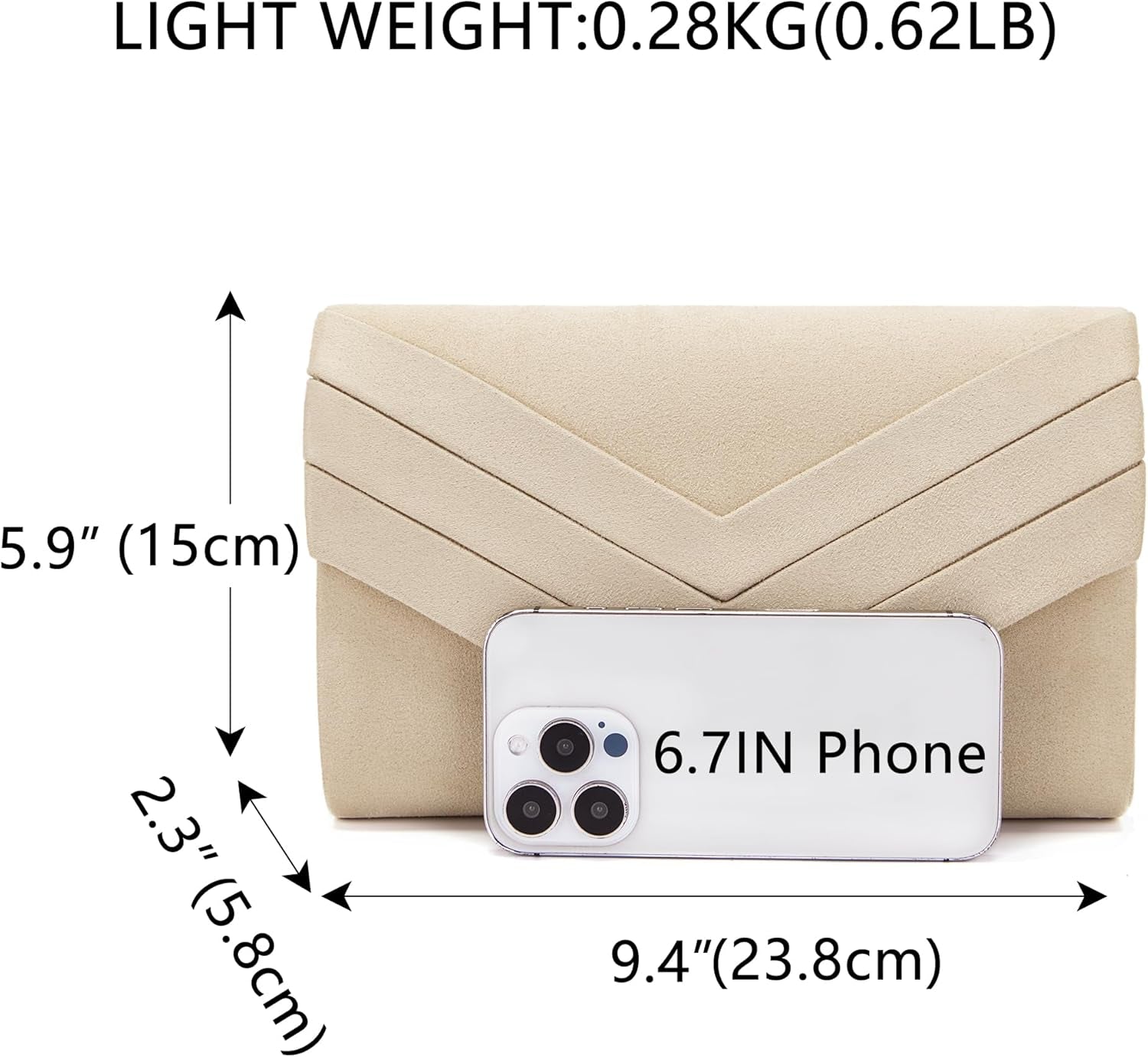 Clutch Bag for Women, Suedu Clutch Bags for Wedding Shoulder Crossbody Evening Bag