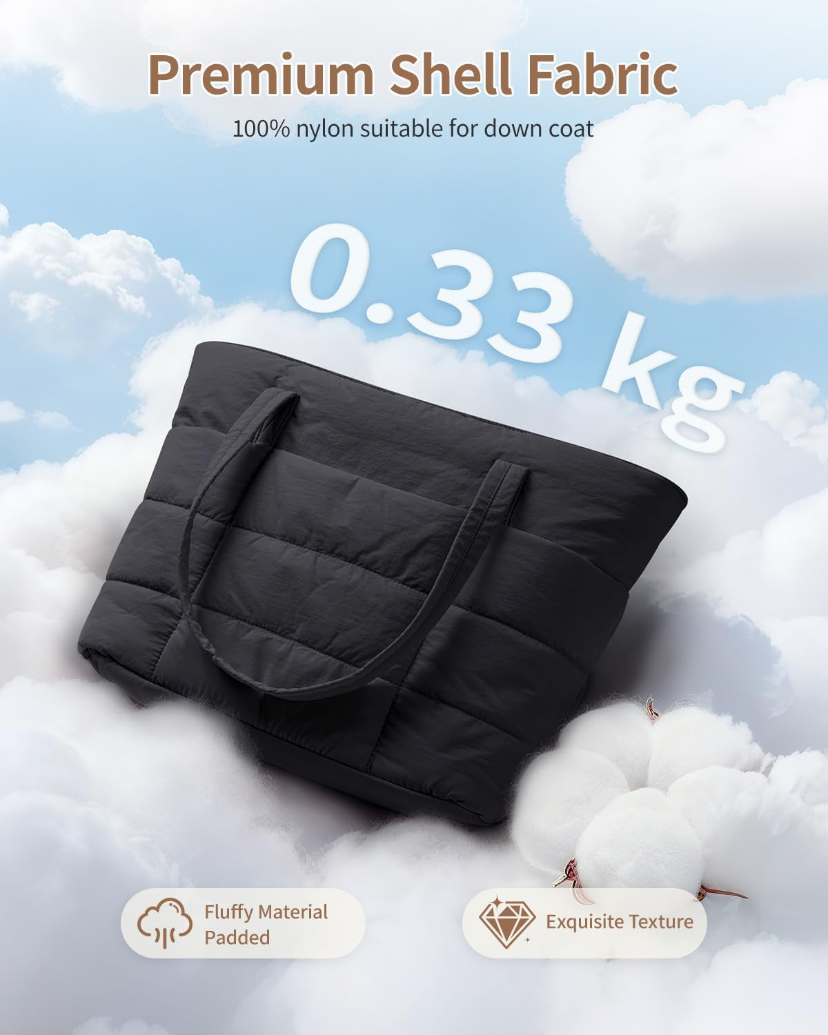 Tote Bags for Women, Ladies Handbags & Shoulder Bags, School Work Laptop Bags for Women, Quilted Puffer Teacher Hand Bag for College Shopping Travel Gym Beach