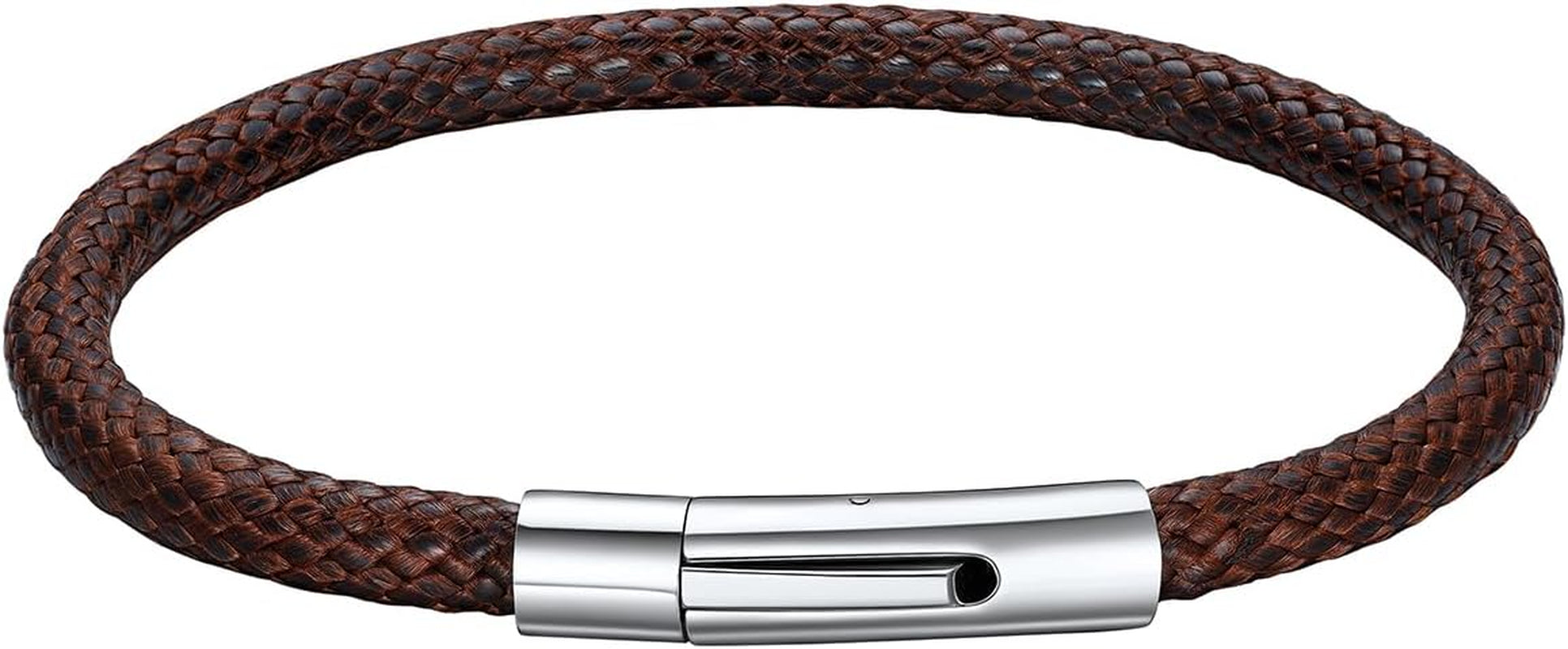 Mens Waterproof Leather Bracelet, Customisable Monolayer/Double Layers Braided Wax Rope Bracelets for Men, 18/20/22CM, Come with Gift Packaging