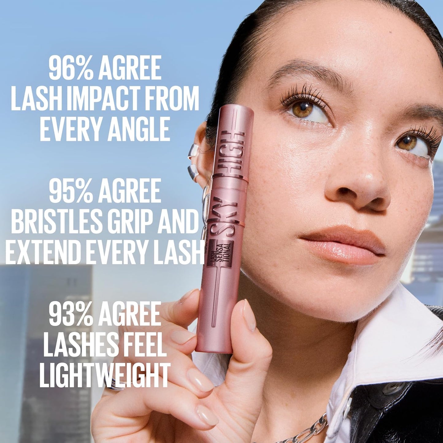 Mascara, Lash Sensational Sky High Volumizing & Thickening, Eyelash Lengthening, Flake-Free Formula, Waterproof Mascara, Full Volume Mascara, Colour: Black