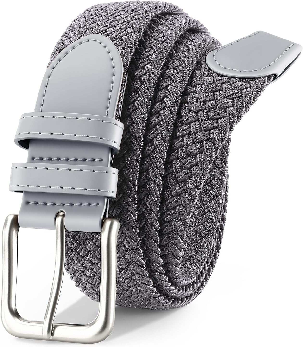 Mens Belt Elastic Belts for Men Stretch Braided Fabric Belts Casual Black Woven Golf Belt for Jeans