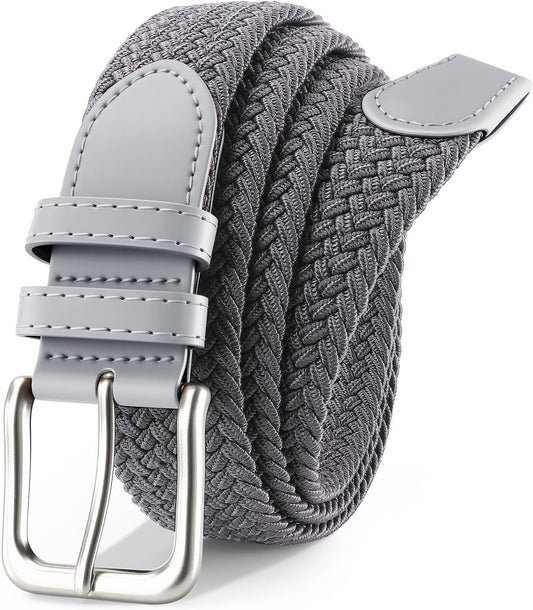 Mens Belt Elastic Belts for Men Stretch Braided Fabric Belts Casual Black Woven Golf Belt for Jeans