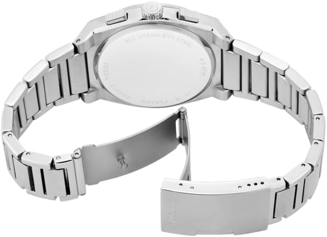 Fossil Everett Men'S 44MM Silver Stainless Steel Watch, FS6105